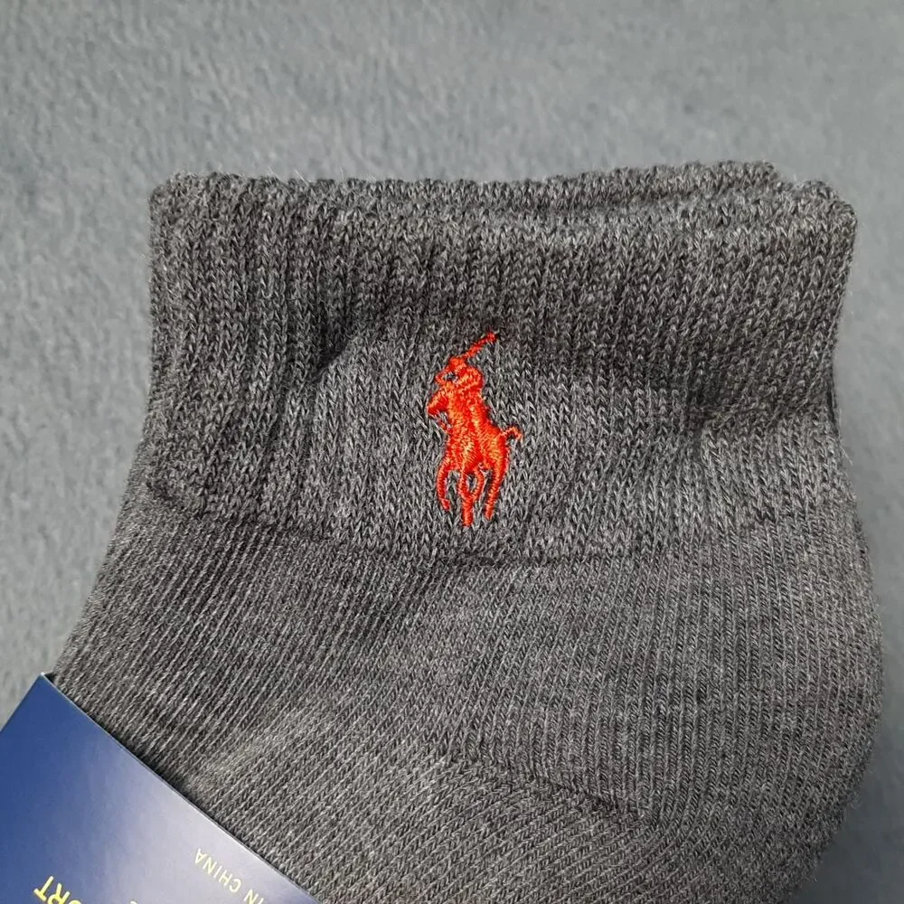 Polo Ralph Lauren Socks Mens Gray 6 Pairs Classic Sport Cushion PRL ZP113869PK6N